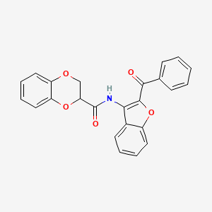 molecular formula C24H17NO5 B2833738 N-(2-benzoyl-1-benzofuran-3-yl)-2,3-dihydro-1,4-benzodioxine-2-carboxamide CAS No. 630050-46-3