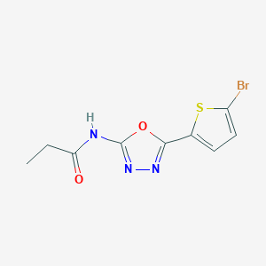 molecular formula C9H8BrN3O2S B2833746 N-[5-(5-bromothiophen-2-yl)-1,3,4-oxadiazol-2-yl]propanamide CAS No. 1021131-77-0