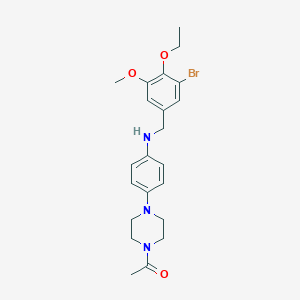 molecular formula C22H28BrN3O3 B283375 N-[4-(4-acetyl-1-piperazinyl)phenyl]-N-(3-bromo-4-ethoxy-5-methoxybenzyl)amine 