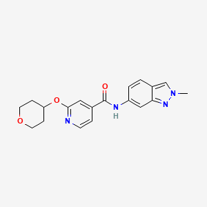 molecular formula C19H20N4O3 B2833759 N-(2-methyl-2H-indazol-6-yl)-2-(oxan-4-yloxy)pyridine-4-carboxamide CAS No. 2034277-80-8