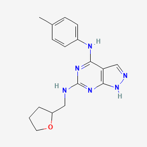 molecular formula C17H20N6O B2833765 N6-((tetrahydrofuran-2-yl)methyl)-N4-(p-tolyl)-1H-pyrazolo[3,4-d]pyrimidine-4,6-diamine CAS No. 1105223-82-2