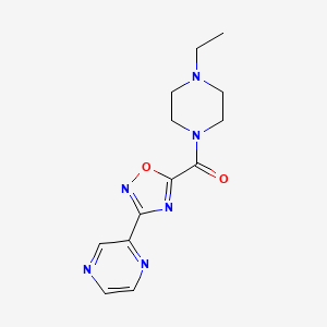 molecular formula C13H16N6O2 B2833784 2-[5-(4-ethylpiperazine-1-carbonyl)-1,2,4-oxadiazol-3-yl]pyrazine CAS No. 1235019-29-0