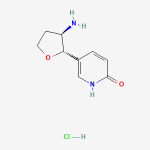 molecular formula C9H13ClN2O2 B2833798 5-((2S,3R)-3-Aminotetrahydrofuran-2-yl)pyridin-2(1H)-one hydrochloride CAS No. 1955473-70-7