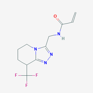 molecular formula C11H13F3N4O B2833811 N-[[8-(Trifluoromethyl)-5,6,7,8-tetrahydro-[1,2,4]triazolo[4,3-a]pyridin-3-yl]methyl]prop-2-enamide CAS No. 2308318-34-3
