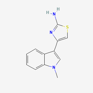 molecular formula C12H11N3S B2833831 4-(1-Methyl-1H-indol-3-yl)-thiazol-2-ylamine CAS No. 189011-04-9