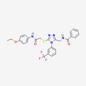 molecular formula C27H24F3N5O3S B2833832 N-{[5-({[(4-ethoxyphenyl)carbamoyl]methyl}sulfanyl)-4-[3-(trifluoromethyl)phenyl]-4H-1,2,4-triazol-3-yl]methyl}benzamide CAS No. 391898-04-7