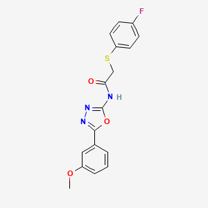2-(4-fluorophenyl)sulfanyl-N-[5-(3-methoxyphenyl)-1,3,4-oxadiazol-2-yl]acetamide