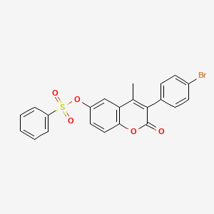 3-(4-bromophenyl)-4-methyl-2-oxo-2H-chromen-6-yl benzenesulfonate