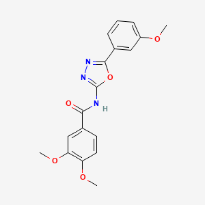 molecular formula C18H17N3O5 B2833893 3,4-dimethoxy-N-[5-(3-methoxyphenyl)-1,3,4-oxadiazol-2-yl]benzamide CAS No. 941937-54-8