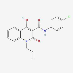 molecular formula C19H15ClN2O3 B2833910 N-(4-chlorophenyl)-4-hydroxy-2-oxo-1-(prop-2-en-1-yl)-1,2-dihydroquinoline-3-carboxamide CAS No. 449781-73-1