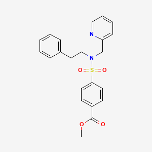 molecular formula C22H22N2O4S B2833914 methyl 4-(N-phenethyl-N-(pyridin-2-ylmethyl)sulfamoyl)benzoate CAS No. 1396634-43-7