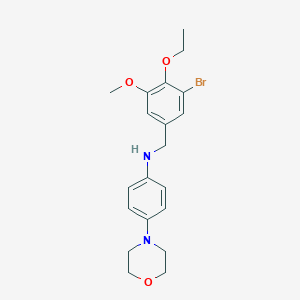 molecular formula C20H25BrN2O3 B283394 N-(3-bromo-4-ethoxy-5-methoxybenzyl)-N-[4-(4-morpholinyl)phenyl]amine 