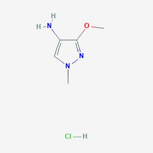 molecular formula C5H10ClN3O B2833950 3-methoxy-1-methyl-1H-pyrazol-4-amine hydrochloride CAS No. 1431962-46-7