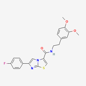 molecular formula C22H20FN3O3S B2833955 N-[2-(3,4-dimethoxyphenyl)ethyl]-6-(4-fluorophenyl)imidazo[2,1-b][1,3]thiazole-3-carboxamide CAS No. 1049446-33-4