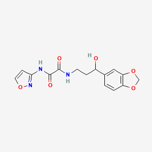 molecular formula C15H15N3O6 B2833966 N'-[3-(2H-1,3-benzodioxol-5-yl)-3-hydroxypropyl]-N-(1,2-oxazol-3-yl)ethanediamide CAS No. 1421484-63-0