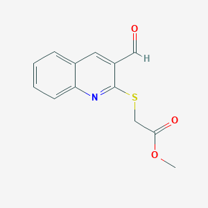 molecular formula C13H11NO3S B2833970 Methyl 2-[(3-formyl-2-quinolinyl)sulfanyl]acetate CAS No. 51925-43-0