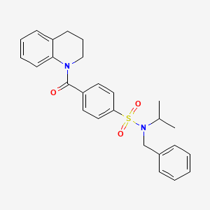 molecular formula C26H28N2O3S B2833995 N-benzyl-N-(propan-2-yl)-4-(1,2,3,4-tetrahydroquinoline-1-carbonyl)benzene-1-sulfonamide CAS No. 868677-77-4