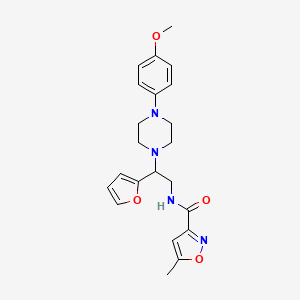 molecular formula C22H26N4O4 B2834010 N-[2-(furan-2-yl)-2-[4-(4-methoxyphenyl)piperazin-1-yl]ethyl]-5-methyl-1,2-oxazole-3-carboxamide CAS No. 1211005-76-3