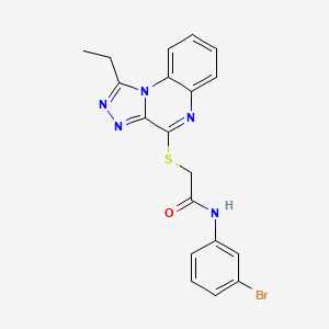 molecular formula C19H16BrN5OS B2834012 N-(3-BROMOPHENYL)-2-({1-ETHYL-[1,2,4]TRIAZOLO[4,3-A]QUINOXALIN-4-YL}SULFANYL)ACETAMIDE CAS No. 1358192-55-8