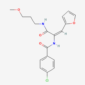 (2E)-2-[(4-chlorophenyl)formamido]-3-(furan-2-yl)-N-(3-methoxypropyl)prop-2-enamide