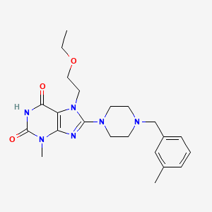 7-(2-Ethoxyethyl)-3-methyl-8-[4-[(3-methylphenyl)methyl]piperazin-1-yl]purine-2,6-dione