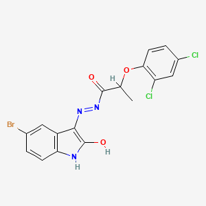 molecular formula C17H12BrCl2N3O3 B2834045 N'-(5-bromo-2-oxoindol-3-yl)-2-(2,4-dichlorophenoxy)propanehydrazide CAS No. 207911-40-8
