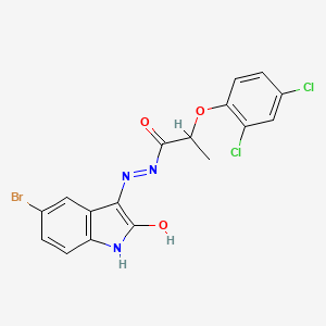 N'-(5-bromo-2-oxoindol-3-yl)-2-(2,4-dichlorophenoxy)propanehydrazide