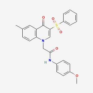 2-[3-(benzenesulfonyl)-6-methyl-4-oxo-1,4-dihydroquinolin-1-yl]-N-(4-methoxyphenyl)acetamide