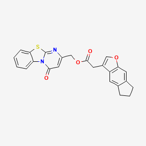 2-(6,7-dihydro-5H-cyclopenta[f]benzofuran-3-yl)acetic acid (4-ketopyrimido[2,1-b][1,3]benzothiazol-2-yl)methyl ester