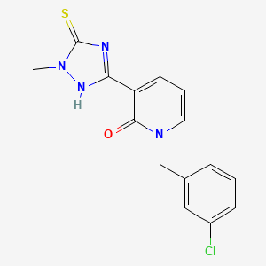 1-(3-chlorobenzyl)-3-(1-methyl-5-sulfanyl-1H-1,2,4-triazol-3-yl)-2(1H)-pyridinone