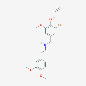 molecular formula C21H26BrNO4 B283408 N-[4-(allyloxy)-3-bromo-5-methoxybenzyl]-N-[2-(3,4-dimethoxyphenyl)ethyl]amine 