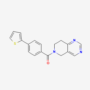 molecular formula C18H15N3OS B2834082 (7,8-dihydropyrido[4,3-d]pyrimidin-6(5H)-yl)(4-(thiophen-2-yl)phenyl)methanone CAS No. 1797982-61-6