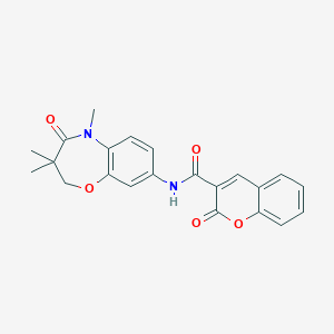 molecular formula C22H20N2O5 B2834092 2-oxo-N-(3,3,5-trimethyl-4-oxo-2,3,4,5-tetrahydro-1,5-benzoxazepin-8-yl)-2H-chromene-3-carboxamide CAS No. 921560-57-8