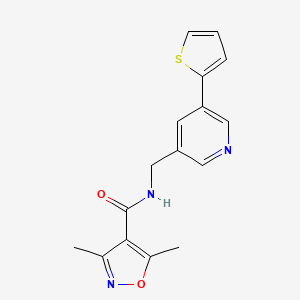 3,5-dimethyl-N-((5-(thiophen-2-yl)pyridin-3-yl)methyl)isoxazole-4-carboxamide