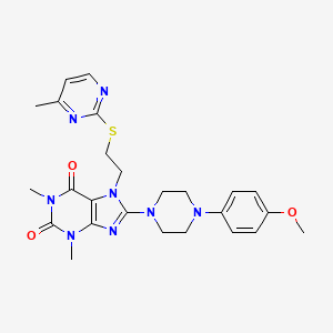 8-[4-(4-Methoxyphenyl)piperazin-1-yl]-1,3-dimethyl-7-[2-(4-methylpyrimidin-2-yl)sulfanylethyl]purine-2,6-dione