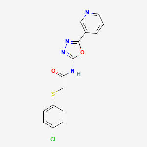 2-((4-chlorophenyl)thio)-N-(5-(pyridin-3-yl)-1,3,4-oxadiazol-2-yl)acetamide