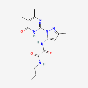 molecular formula C15H20N6O3 B2834132 N1-(1-(4,5-dimethyl-6-oxo-1,6-dihydropyrimidin-2-yl)-3-methyl-1H-pyrazol-5-yl)-N2-propyloxalamide CAS No. 1013890-68-0