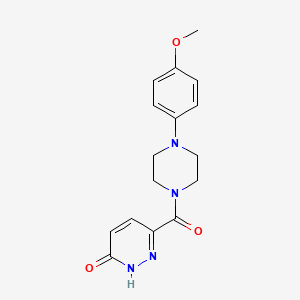 molecular formula C16H18N4O3 B2834170 6-(4-(4-methoxyphenyl)piperazine-1-carbonyl)pyridazin-3(2H)-one CAS No. 900001-73-2