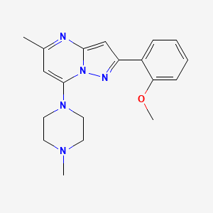 molecular formula C19H23N5O B2834177 1-[2-(2-METHOXYPHENYL)-5-METHYLPYRAZOLO[1,5-A]PYRIMIDIN-7-YL]-4-METHYLPIPERAZINE CAS No. 933020-96-3