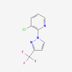 molecular formula C9H5ClF3N3 B2834181 3-氯-2-(3-(三氟甲基)-1H-吡唑-1-基)吡啶 CAS No. 438450-38-5