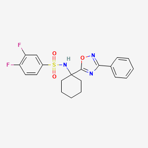 3,4-difluoro-N-(1-(3-phenyl-1,2,4-oxadiazol-5-yl)cyclohexyl)benzenesulfonamide