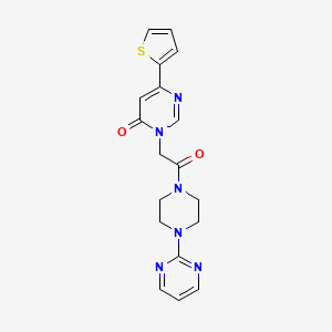 3-(2-oxo-2-(4-(pyrimidin-2-yl)piperazin-1-yl)ethyl)-6-(thiophen-2-yl)pyrimidin-4(3H)-one