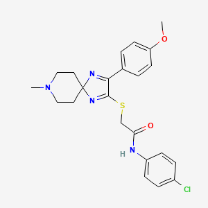N-(4-chlorophenyl)-2-((3-(4-methoxyphenyl)-8-methyl-1,4,8-triazaspiro[4.5]deca-1,3-dien-2-yl)thio)acetamide