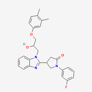 4-{1-[3-(3,4-Dimethylphenoxy)-2-hydroxypropyl]benzimidazol-2-yl}-1-(3-fluoroph enyl)pyrrolidin-2-one