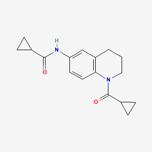 molecular formula C17H20N2O2 B2834212 N-(1-cyclopropanecarbonyl-1,2,3,4-tetrahydroquinolin-6-yl)cyclopropanecarboxamide CAS No. 941960-40-3