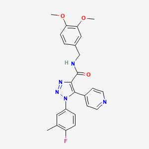 molecular formula C24H22FN5O3 B2834213 N-[(3,4-dimethoxyphenyl)methyl]-1-(4-fluoro-3-methylphenyl)-5-(pyridin-4-yl)-1H-1,2,3-triazole-4-carboxamide CAS No. 1251566-19-4
