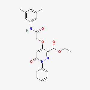 molecular formula C23H23N3O5 B2834241 ethyl 4-{[(3,5-dimethylphenyl)carbamoyl]methoxy}-6-oxo-1-phenyl-1,6-dihydropyridazine-3-carboxylate CAS No. 899960-21-5
