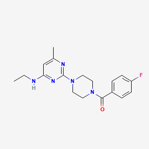 molecular formula C18H22FN5O B2834258 N-ethyl-2-[4-(4-fluorobenzoyl)piperazin-1-yl]-6-methylpyrimidin-4-amine CAS No. 923195-64-6
