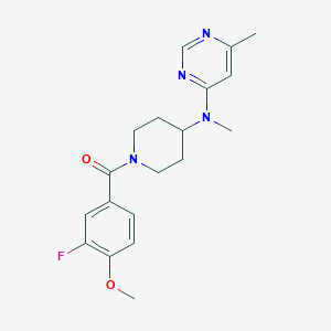 molecular formula C19H23FN4O2 B2834265 N-[1-(3-fluoro-4-methoxybenzoyl)piperidin-4-yl]-N,6-dimethylpyrimidin-4-amine CAS No. 2415488-32-1