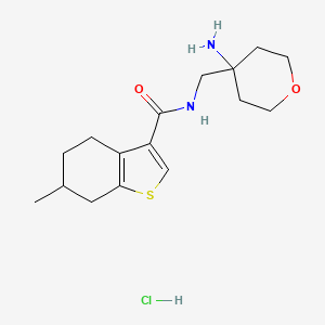 N-[(4-Aminooxan-4-yl)methyl]-6-methyl-4,5,6,7-tetrahydro-1-benzothiophene-3-carboxamide;hydrochloride